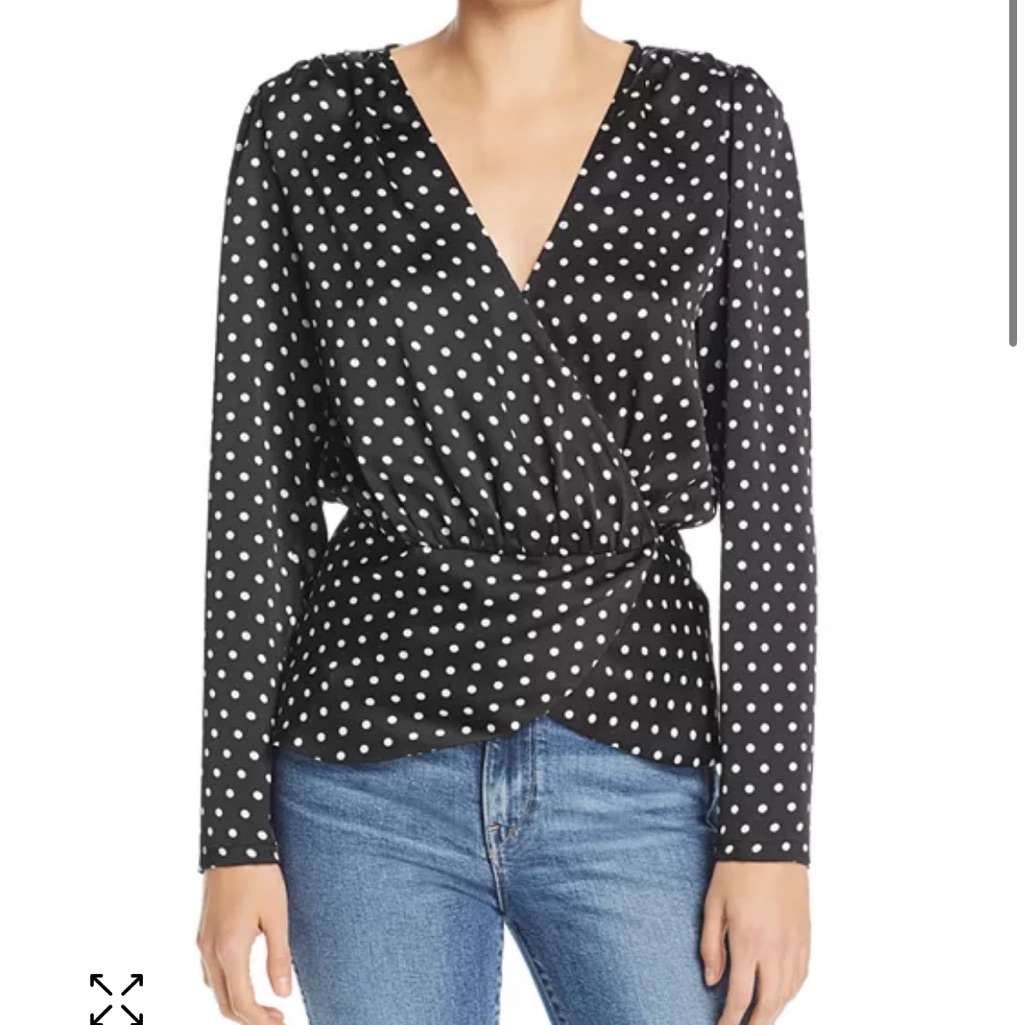 Ronny Kobo Crosella Blouse In Black Dot Size Xs